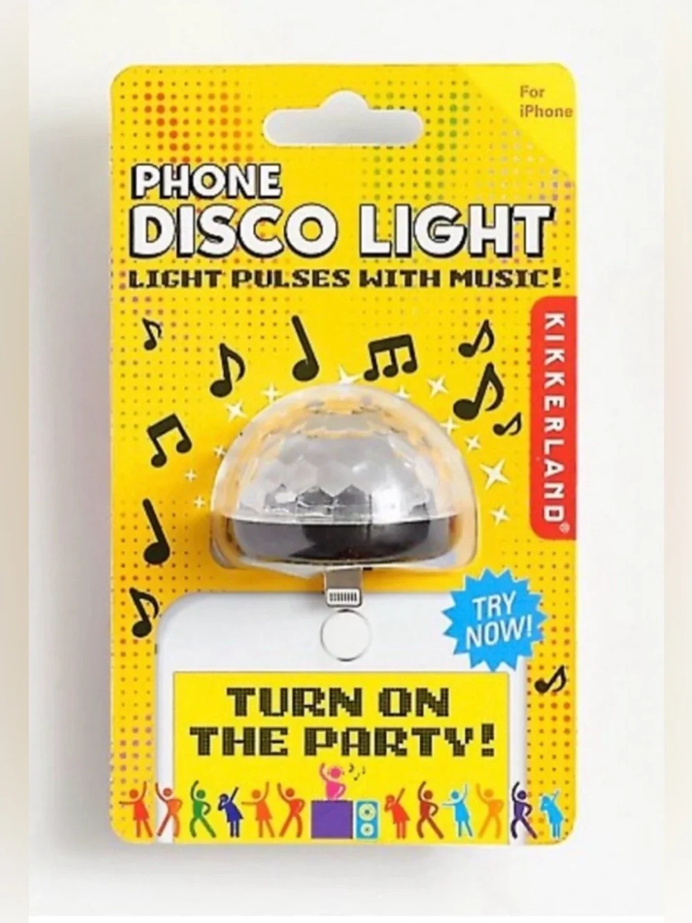 Kikkerland Phone Disco Light - Black/Clear Party Light for iPhone